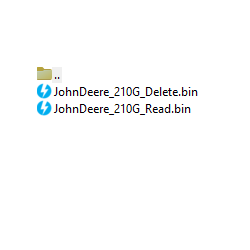 John Deere 210G Delete