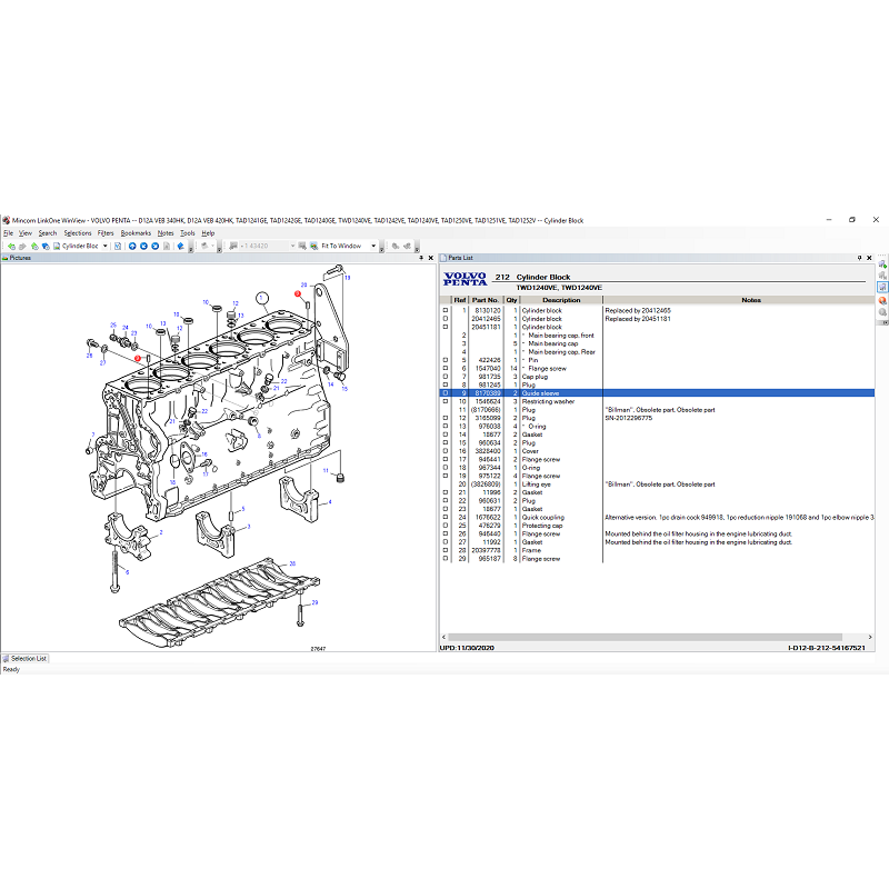 Volvo Penta Marine & Industrial Engine Spare Part Catalogue EPC
