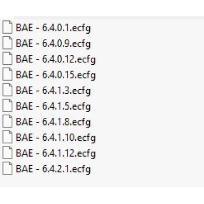 BAE ecfg files