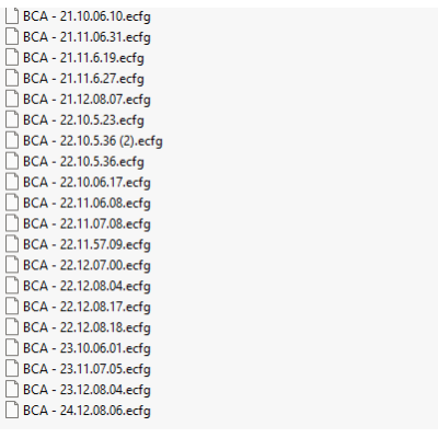 BCA ecfg files