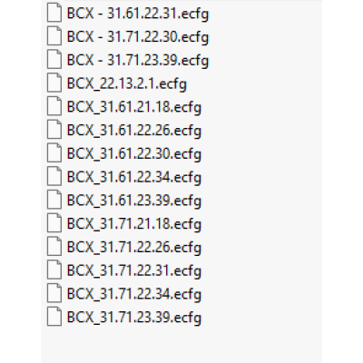 BCX ecfg files