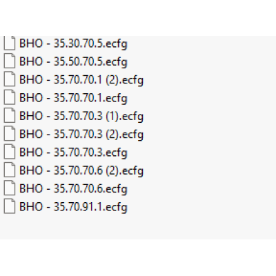 BHO ecfg files