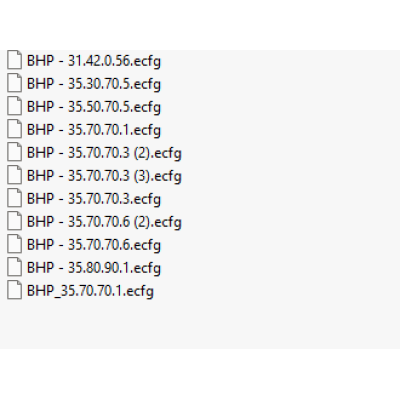 BHP ecfg files